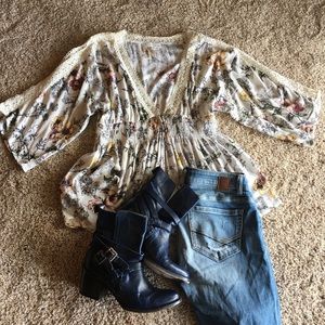 Kimono button up top